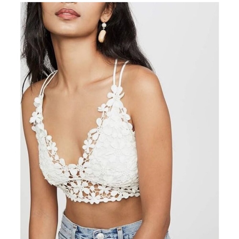 Free People Miss Dazie Ivory Floral Lace Bralette